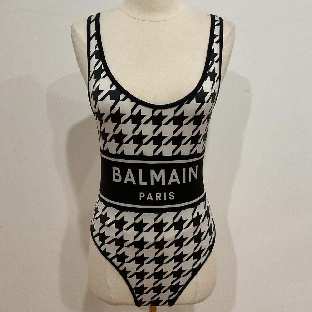 Balmain Black and White One Piece Swimsuit - Picture 7 of 9